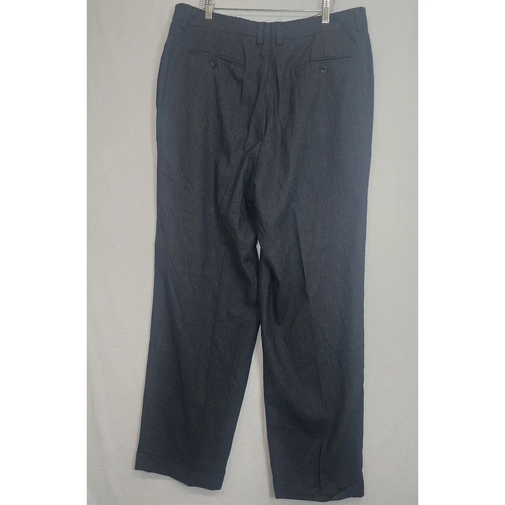 Banana Republic Dress Pants Charcoal Wool Pleated Made in Italy Mens 38L